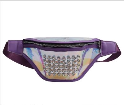 China 2021 Hot Sale Women Transparent Diamond Studded Belt Bag | New fashionable sports trunk outdoor running fashion | Autumn Casual Style Female Bag for sale