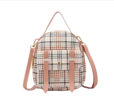 China 2021 Drop Shipping Women Anti-theft Style Printed Plaid Backpack New | AutumnCasual Fashionable Female Magnetic Buckle Small Portable Bag | for sale