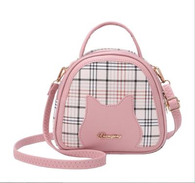 China 2021 fashion drop shipping women's diagonal semicircle handbag | New Style Cat Ear Pattern | Summer Casual Women Shoulder Bag for sale