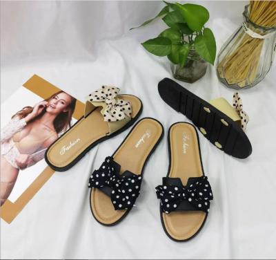 China 2021 Fashion Trend Hot Sale Women Bowknot Slides | New Style Female Fashionable Breathable Slippers | Summer Ladies Casual External Use Flip Flops for sale