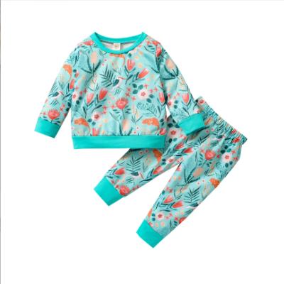 China 2021 Child Autumn Fashion Casual Pullover Pants Set Casual Elastic Cute Pants Clothing Outfit for sale