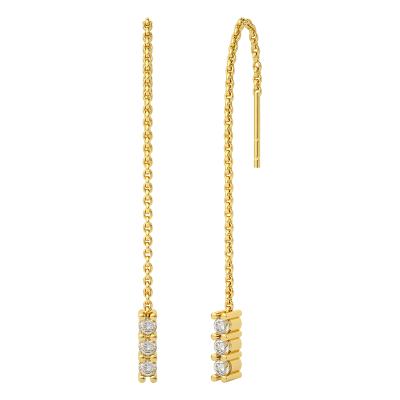 China FASHIONABLE Unique Design High Quality TORY S925 Sterling Silver Elegant Tassel Chain Dangling Earrings for sale