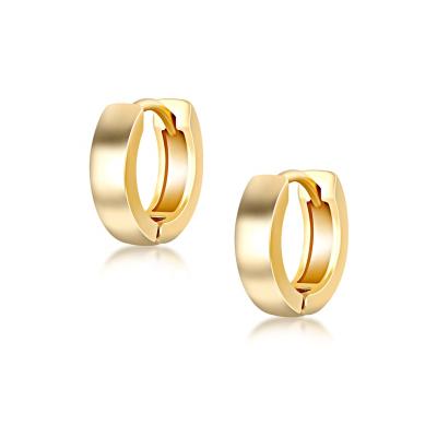 China FASHIONABLE TRY Amazon hot sale s925 sterling silver gold plated shiny narrow simple circle earrings wholesale for sale