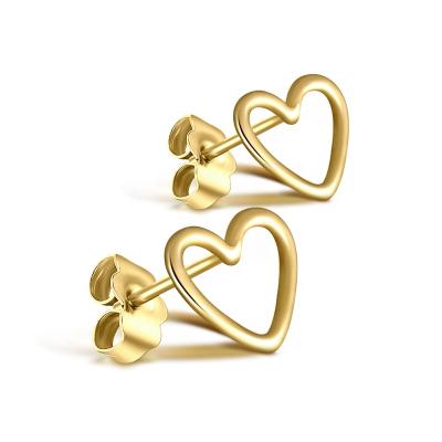 China Cute Trendy Stud Rose Gold Plated Hollow Hearts Silver 2021 New Small 925 Shape Stud Earrings for sale