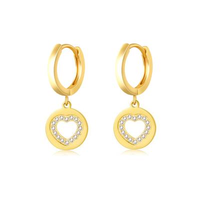 China Exquisite wearing heart-shaped dangling earrings simple romantic ISS romantic s925 sterling silver for sale