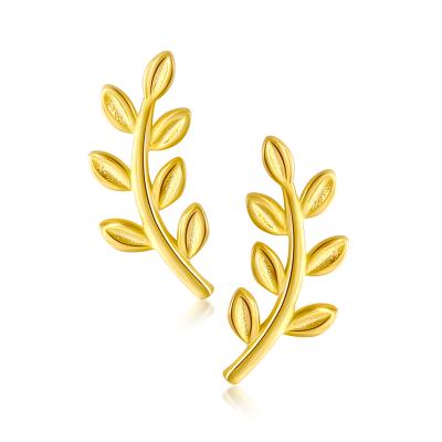 China CLASSIC s925 18k gold sterling silver sliver plated leaf branches earrings climbers for sale