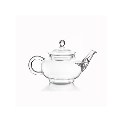 China 2021 Viable Good Price Hot Selling Heat Resistant Thermal Glass Teapot With Herbal Infuser Coffee Tea Leaf Pot for sale