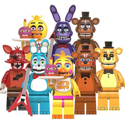 China Construction Toy Factory Price WM6074 Five Nights At Freddy's Chica Bonnie Foxy Golden Mini Building Block Figures for sale