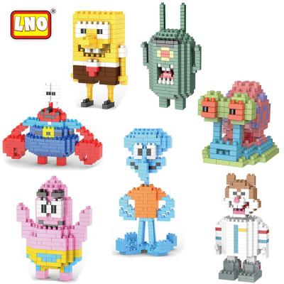 China Minion Ninja Turtles Series Bricks DIY Particle Micro Blocks SpongeBob Minion Compiling Action Numbers Building Block Children Gift Toys for sale