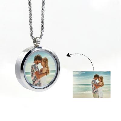 China CLASSIC Special Lovers Memories The Special Moment Time Photo Pendant Necklace For Couples Lovers for sale