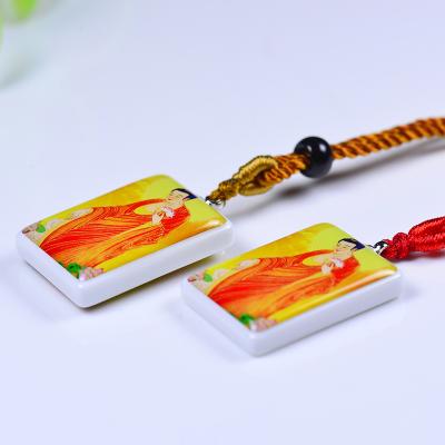 China Custom Amitabha CLASSIC Ceramic Pendant Necklace Talisman Amulet Buddha Necklace for Luck for sale