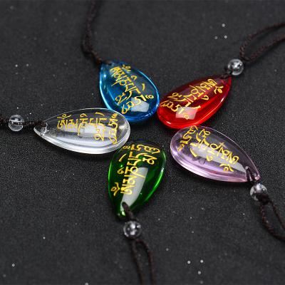 China Custom Gift Necklace Waterproof Crystal Buddhist Cremation Jewelry Pendant Necklace for sale