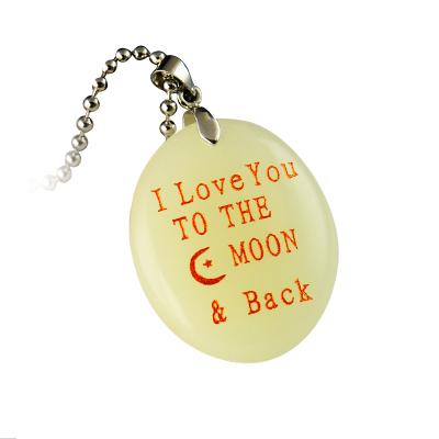 China DIY Jewelry Accessory Fluorescent Color Lettering Couples Valentine's Day Anniversary Gift Luminous Stone Pendant Necklace for sale