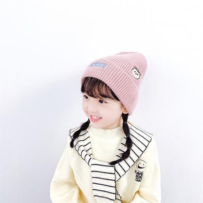 China COMMON Custom Embroidery Slouch Hat Kids Winter Acrylic Beanie Knit Baby Hats for sale