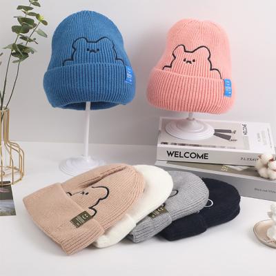 China Cute Custom Funny Kids Girls Winter Warm Hats JOINT Children Knit Beanie Hats for sale