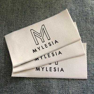 China Washable Custom Garment Labels For Clothes Labels Private Woven Clothing Labels T-shirt Fabric Label Custom Care Labels for sale