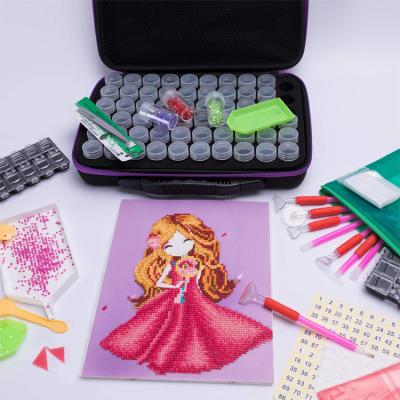 China New Wholesale Classic/Postmodern DIY Diamond Painting Storage Box 60 Bottles Diamond Embroidery Accessories Tools Kits for sale