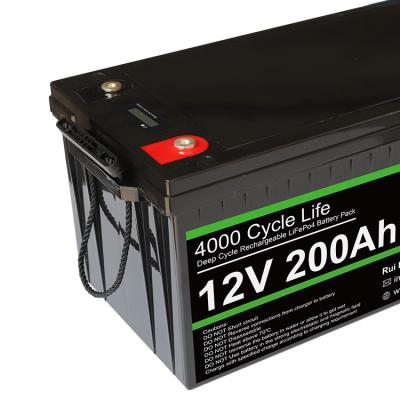 China 12V 200Ah LifePO4 Lithium Iron Phosphate Batteries Deep Cycle Battery 12V 200Ah BMS Control 12V Rechargeable Battery 12V 200Ah for sale