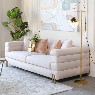 China Art Designer Furniture Three Seats Villa Adjustable Apartment Sofa Nordic High-grade Lamb Velvet Fabric Sofa (Other) for sale