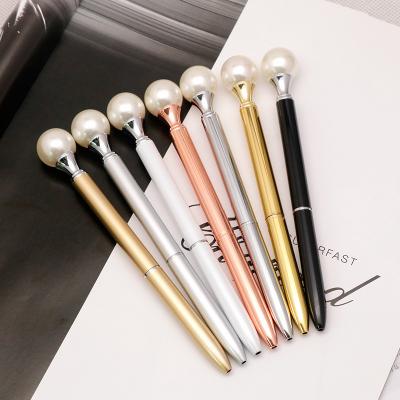 China Wholesale Hot Selling New Design Office School Cartoon Custom Logo Pearl Big Ballpoint Pen For Wedding Gift for sale