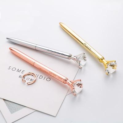 China 2022 Luxury Manufacturer Novel Metal Promotional Pens Crystal Top Diamond Ballpoint Pen For Custom Logo for sale