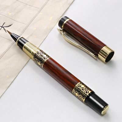 China Custom Logo Bamboo Wood Sumi Brush Pen Wooden Fountain Pen Writing Brush Nibs Nature Calligraphy Fountain Promotion Gifts for sale