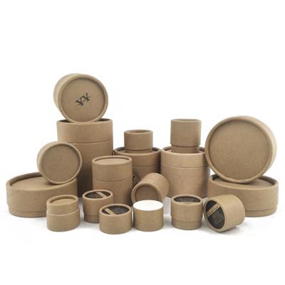 China Custom Eco Friendly Carton Round Kraft Cylinder Box Empty Biodegradable Cardboard Packaging Paper Tubes for sale