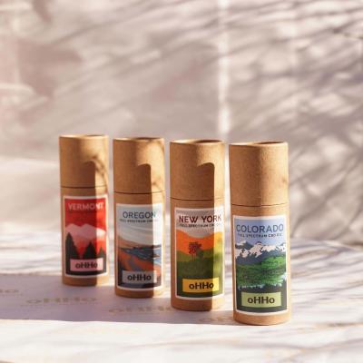 China Luxury Cosmetic Essential Oil Bottle Paper Pre Roll Tube Sponge Packaging Kraft Paper Tube for sale