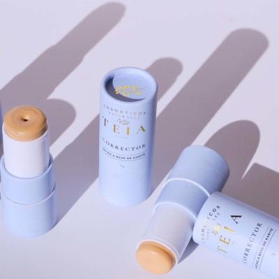 China Biodegradable Paper Tube Packaging For Natural Deodorants Push Cardboard Tube Packaging Lip Balm Tubes On Kraft Paper for sale