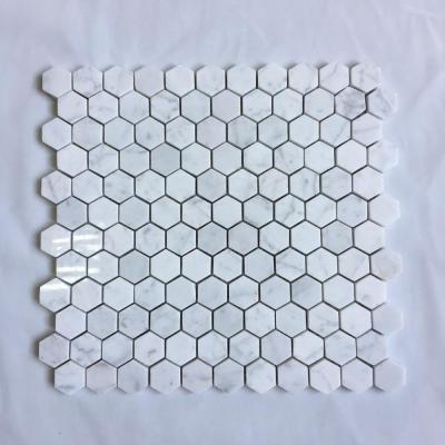 China Modern Provence Dark Gray 3D Stone Cube Mosaic For Flooring Rhombus Marble Mosaic Stone for sale