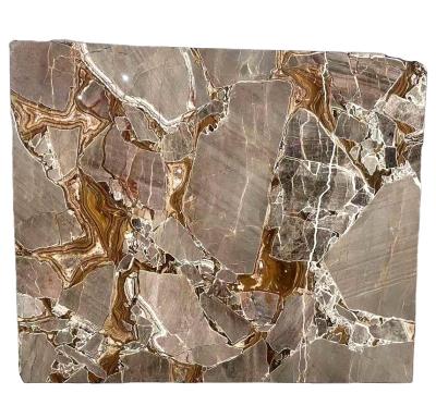 China Modern unique natural golden brown marble vein stone import black marble marble for sale