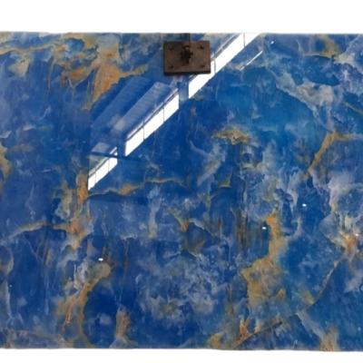 China Traditional Wholesale Application Living Room Mid Century Exterior Design Style Blue Onyx Marble for sale