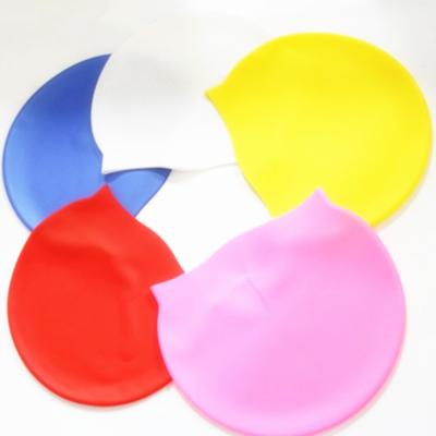 China Custom Printed Swim Cap Silicone Ear Protect Swimming Logo Hat Swimming Cap for sale