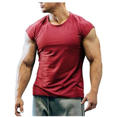 China 2021 Summer Spring New Slim Muscle Short-sleeved Fitness Anti-pilling Men European American Large Size T-shirt for sale