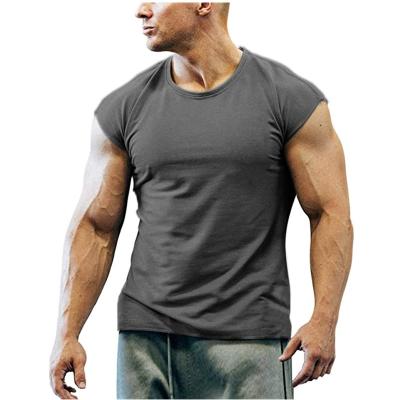 China Male T-shirt Cotton Sleeve Men's Gym Anti-pilling Fitness Bodybuilding Workout Tee Short White Casual Slim T-shirt Tops Clothing 'summer for sale