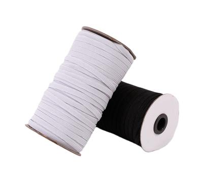 China 6mm-8mm flat and narrow walking elastic black and white tight RO elastic horse belt new thin elastic waistband DIY ear breeches sheet for sale