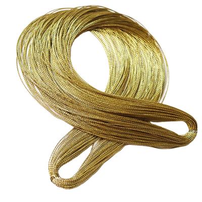 China 1mm Gold Glitter Elastic Cord Sustainable Metallic Silver Elastic String Decorative Cord for sale