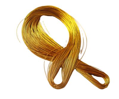 China Wholesale DIY Viable Narrow Gold Macrame Decorative Rope Braiding and Metalli Silver Elastic Rope for sale