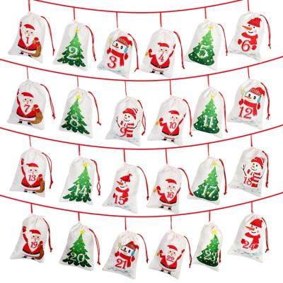 China Customized Christmas Decoration New Pattern Felt Fabric Customize LOGO Indoor Christmas Decoration Sublimation Advent Calendar Christmas for sale