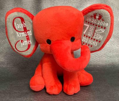 China Plush Personalized Baby Stuffed Toys With Big Ears Elephant Plush Animal Colorful Toy PP Cotton Soft Stuffed Elephant Toy for sale