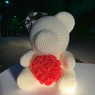 China Hot Selling Pearl Rose Bear 32cm Teddy Bear For Valentine's Day Birthday for sale