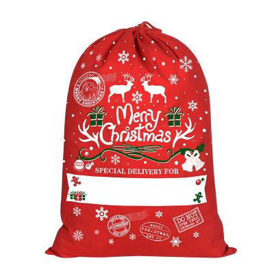 China Can easily wrap large gift or hold multiple small items. Santa Claus Bag Large-Capacity 50x70cm Christmas Decoration Drawstring Santa For Children's Gift for sale