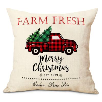 China Factory direct autumn 45*45 cm comfortable direct black red plaid decorative throw pillow covers pillow cover Christmas for sale