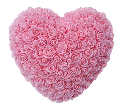 China EVA+Foam Factory Direct Sale Valentine's Day Handmade Artificial Rose Flower Heart Shaped Bubble Rose Heart for sale