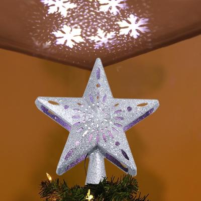 China 3D Effect Tree Topper Projector Light Projector Glitter LED Tree Topper Projector 3D Rotation LED Light for Christmas Decoration for sale