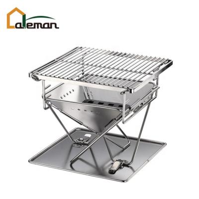 China Folding 304# Stainless Steel Compact Adjustable Compact Folding 1-2 People Premium Size 1-2 People BBQ Grill Minipro Charcoal BBQ Fire Pit Bowl Bonfire for sale