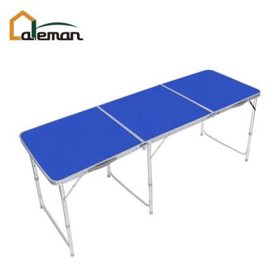 China 180cm 6ft Long Tube MDF Contemporary Aluminum Folding Picnic Table, Folding Portable Camping Foldable Table w/6pcs Stools Set Adjustable for sale