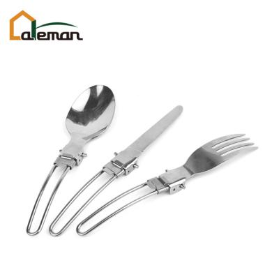 China Outdoor/Camping/Hiking Stainless Steel/Picnic Folding Stainless Steel Cutlery Kit, Folding Knife/Fork/Spoon/Spork OEM SS Orders Accepted for sale