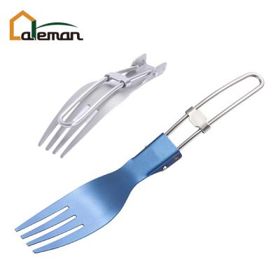 China Picnic Pocket Folding Handle Titanium Outdoor Camping Fork, Foldable Titanium Fork OEM Orders Accepted for sale