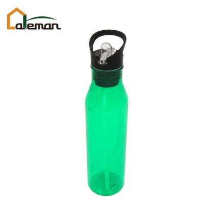 China 700ml 24oz Tritan Sports Water Bottle Viable Single Wall Plastic Drinking Cycling Recycling With Flip Straw Top Green Color BPA Free for sale